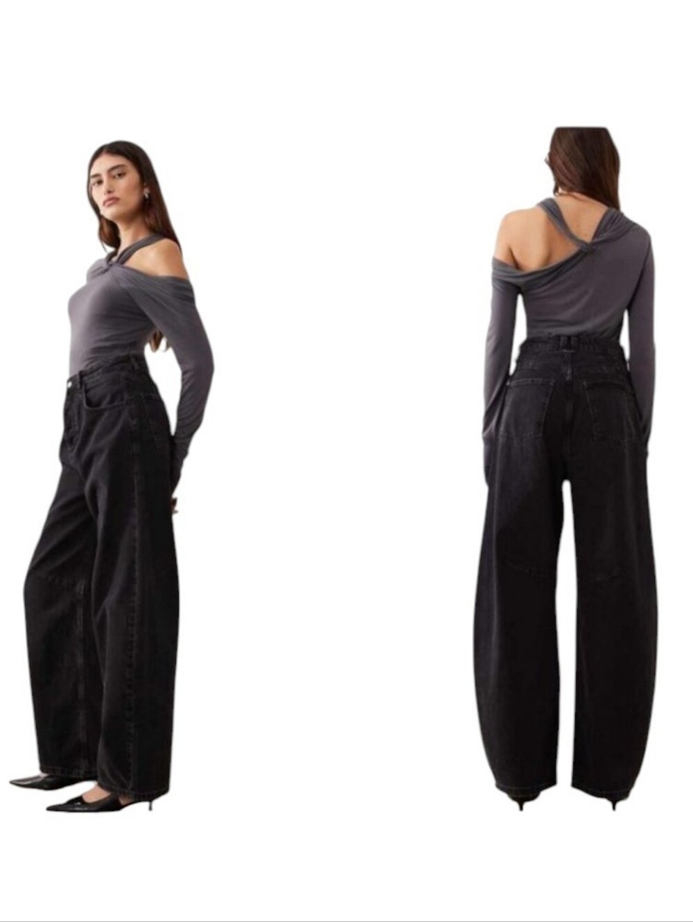Arrange Natural Sydney Denim Barrel Leg Jean Black Denim Size 6